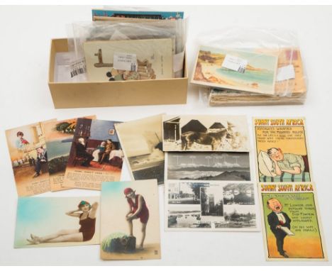 A collection of various  early 20th century postcards:, including a photograph of the wreck of SS Preveza, Chisel Beach , Por