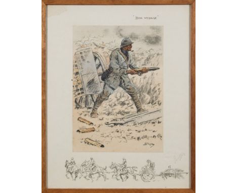 * Snaffles [Charles Johnson Payne, 1884-1967] - Bon Voyage,:-coloured print signed in pencil and with blindstamp in the margi