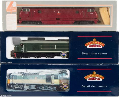 Bachmann and Lima OO/HO gauge: includes a class 25/2 diesel locomotive No D5237 in BR green livery, a Class 44 Diesel D1 'Sca