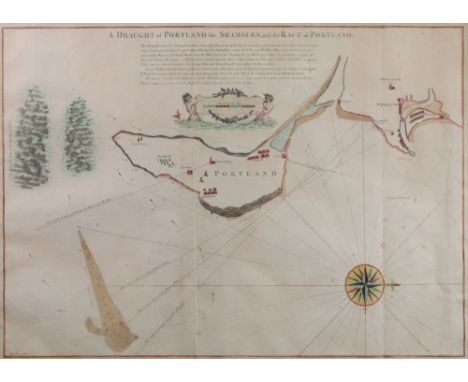 Dunbar, A draught of Portland, the Shambles, and the Race of Portland, hand coloured engraved map, 43 x 61cm.