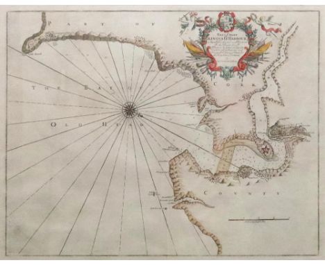 John Harris, This chart of Kingsale Harbour, hand coloured engraved map, 46 x 58cm, framed.