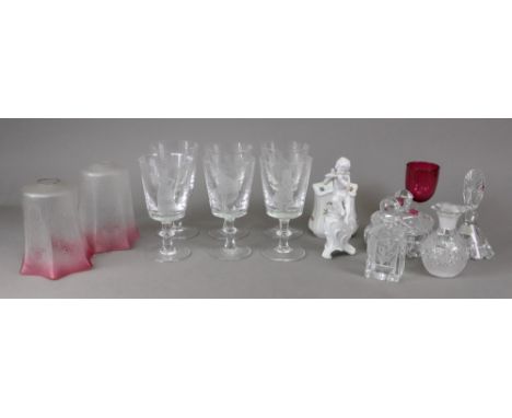 A collection of six contemporary glass goblets commemorating Glyndebourne, limited editions, 1980's, mostly signed by V Bliss