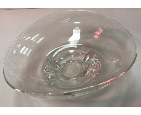 A Steuben glass fruit bowl of ovoid form 29.5 cm x 25 cm x 12 cm high