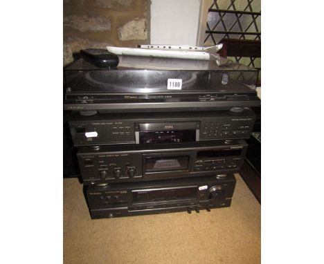 Technics audio equipment comprising an AV control stereo receiver SA-EX140, a stereo casette deck RS-BX501, compact disc play