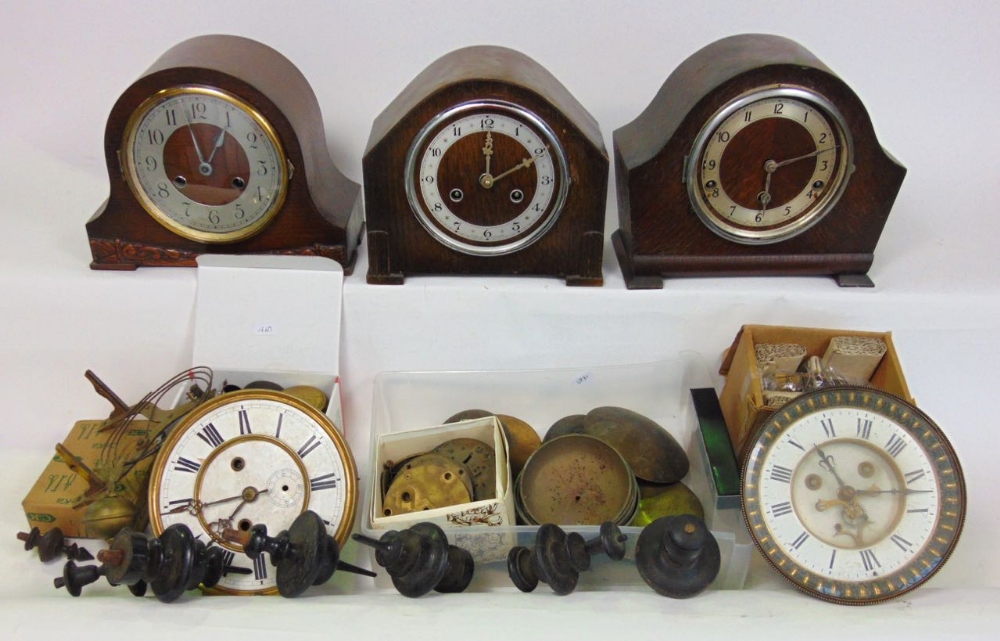 The contents of a clock maker's to include bells, movements