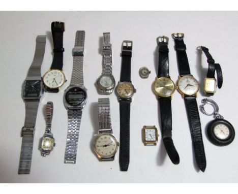 A collection of wrist watches to include a Movado Sport, a Rotary Automatic and others