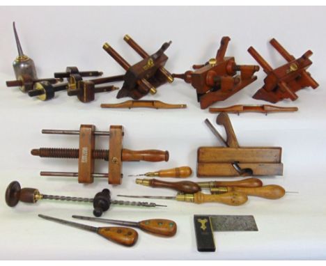 A comprehensive collection of antique and later woodworking tools to include planes and other hand tools.
