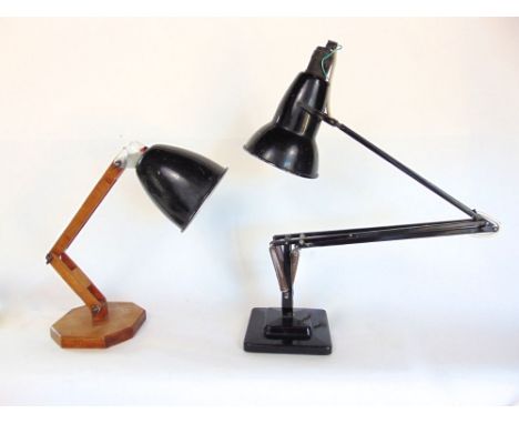 A Herbert Terry Anglepoise lamp upon a stepped square base together with a further Mac lamp type table lamp (2).