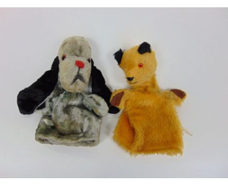 Two vintage Chad Valley, Sooty and Sweep hand puppets.