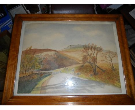 Watercolour of hills 15 x 11 and framed print
