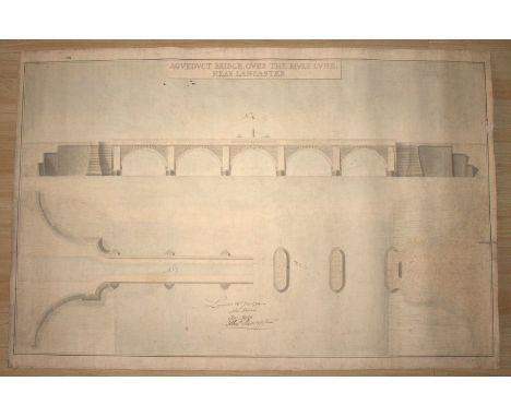 JOHN RENNIE. THE ELDER.FRSE.FRS.(1761-1821) a rare original  and documentary architects, hand drawn watercolour of the propos