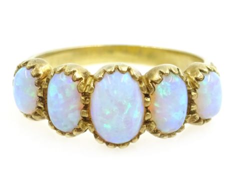 Opal silver-gilt ring