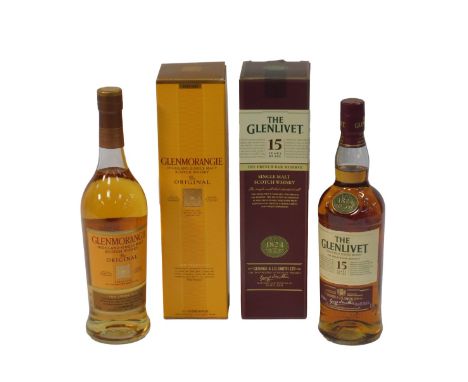 A bottle of Glenmorangie Highland Single Malt Scotch whisky, The Original, Ten Years, 70cl, together with a bottle of Glenliv
