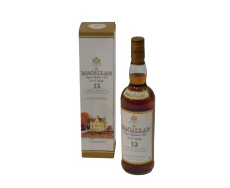 A bottle of The MACALLAN Single Highland Malt Scotch whisky, Twelve Years Old, 700ml, boxed.