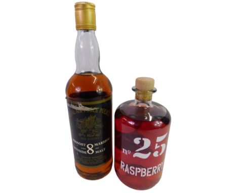 A bottle of Royal Airforce Police Speyside Eight Year Old Malt Scotch Whisky, 75cl, together with a bottle of No. 25 Flavoure