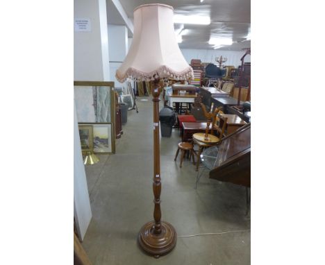 A beech standard lamp 