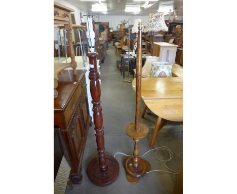 A beech standard lamp 