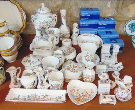 An extensive collection of Aynsley Pembroke pattern and Cottage Garden pattern wares including a 2-handled covered vase, furt