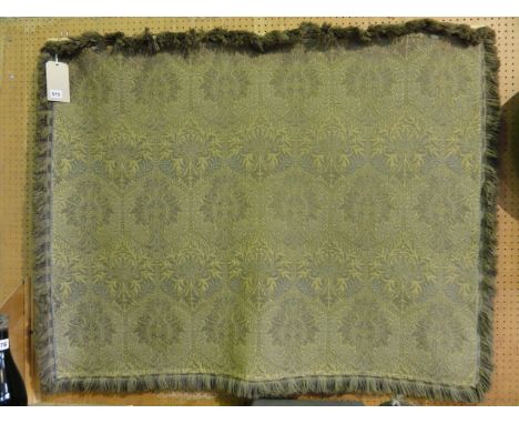 A panel of 19th century William Morris material in the honeycomb pattern in shades of pale yellow and blue, 110 x 139 cm appr