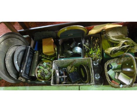 A substantial miscellaneous collection to include a quantity of stainless steel and other cutlery, various Eastern brass tray