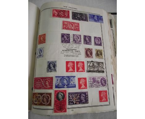 The Ajax stamp album containing a world wide collection of stamps, mainly mid 20th century together with further loose stamps