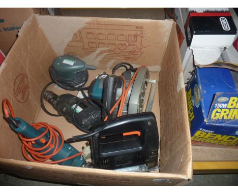 One lot of Black & Decker electric power tools to include an SR600 75mm 500 watt planer, used but in original cardboard packa