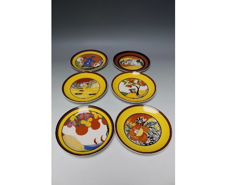 A COLLECTION OF SIX WEDGWOOD CLARICE CLIFF LIMITED EDITION PLATES, from the 'Distinctly Different: Clarice Cliff's applique' 