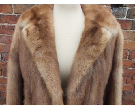 A LADIES VINTAGE PASTEL MINK FUR COAT, fully lined,button fastening, front pocketsCondition Report:No obvious damage or loss 