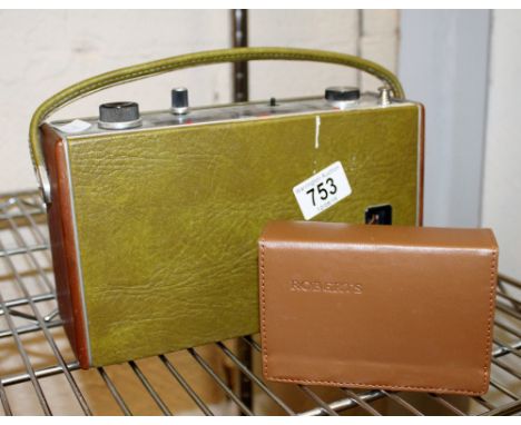 Two vintage Roberts leather cased radio's 