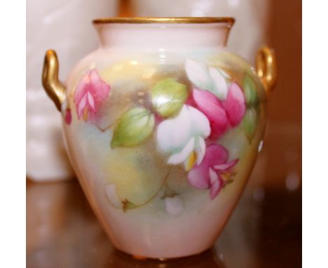 Royal Worcester two-handled Roses vase 