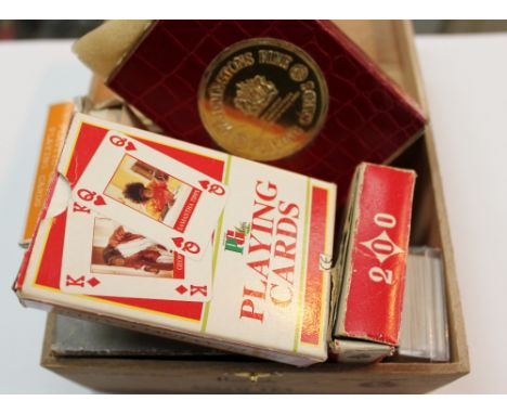 Box of vintage playing cards