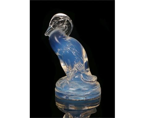 Part of a 1925 'Canard' no.283 Lalique opalescent glass cendrier designed by Rene Lalique, etched R Lalique France, 7cm high
