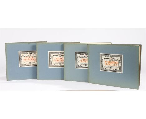 Four volumes "Modern Masters of Etching", 1- Frank Brangwyn, 27-W. Russell Flint, 30- Frank Brangwyn (second volume), 33 Sir 