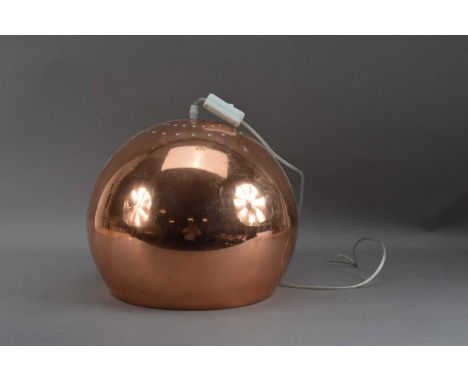 A copper ceiling light by Tom Dixon, requires re-wiring, 30cm in height