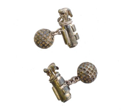 A pair of silver 'Golf' cufflinks by Links of London. Maker's marks for Links of London, import marks for Sheffield, length 2