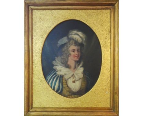 18TH CENTURY CONTINENTAL SCHOOL, 'Portrait of a Figure in Lace Colours and Feathered Hat', oil on canvas, 50cm x 41cm, framed