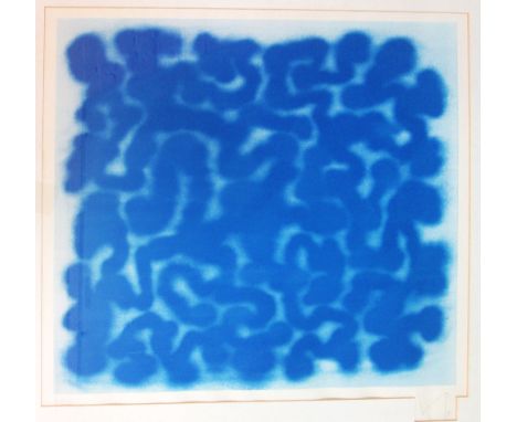 VICTOR PASMORE (British,1908-1998), 'Blue Abstract', lithograph, signed and framed, 48.5cm H x 48.5cm W. (Please Note Clause 