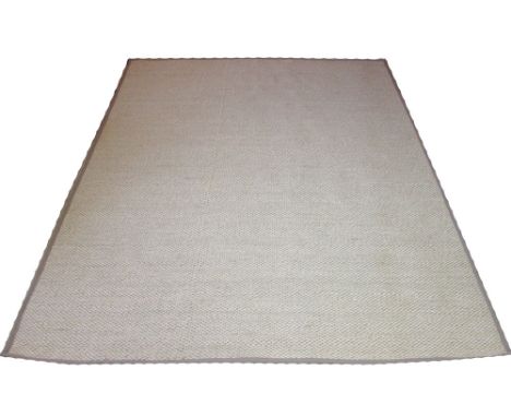 CALVIN KLEIN JUTE CARPET, 300cm x 243cm, woven oatmeal coloured ground. 