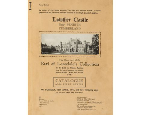 Lowther (Lancelot, 6th Earl of Lonsdale) [Sale Catalogue] Lowther Castle, near Penrith, Cumberland, First-Fifth Series only (