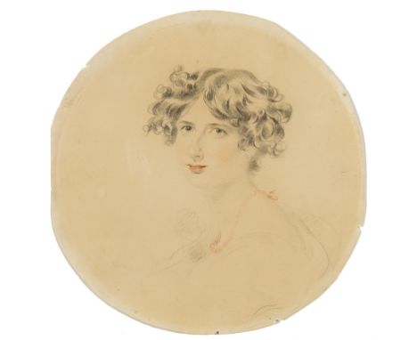 NO RESERVE Harlow (Circle of George Henry, 1787-1819) Portrait of young lady, bust-length, pencil and coloured chalks on wove