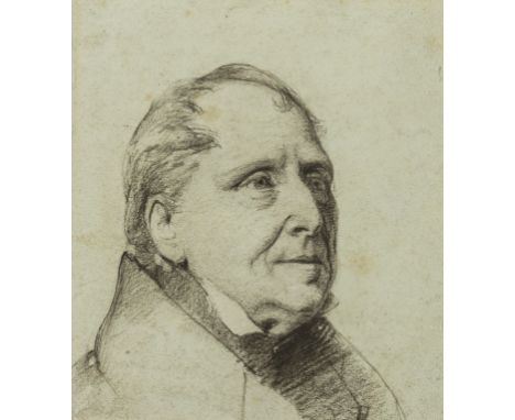 NO RESERVE Gow (Andrew Garrick, 1848-1920) Portrait of a man (recto); Study of a hand (verso), black chalk on blue-coloured w