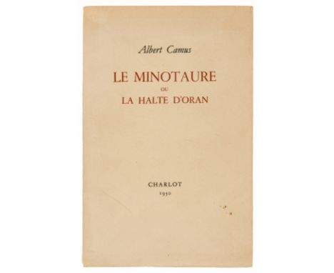 NO RESERVE Camus (Albert) Le Minotaure ou la Halte d'Oran, first edition, one of 800 copies on Rives, bookplate on front free