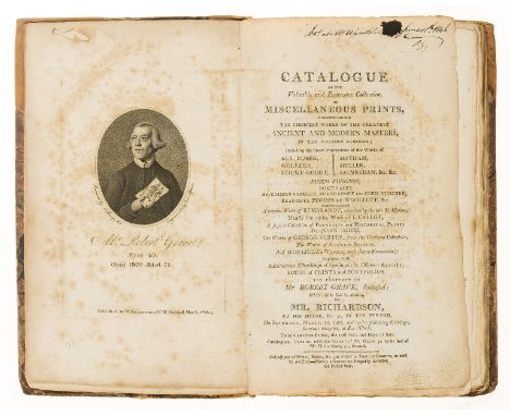 Grave (Robert) [Sale Catalogue] Catalogue of the Valuable and Extensive Collection of Miscellaneous Prints, stipple-engraved 
