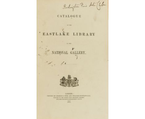 NO RESERVE Eastlake (Sir Charles Lock) Contributions to the Literature of the Fine Arts, with a Memoir by Lady Eastlake, 2 vo