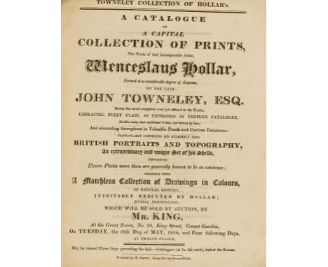 Towneley (John) [Sale Catalogue] Bibliotheca Towneleiana. A Catalogue of the Curious and Extensive Library..., Part I only (o