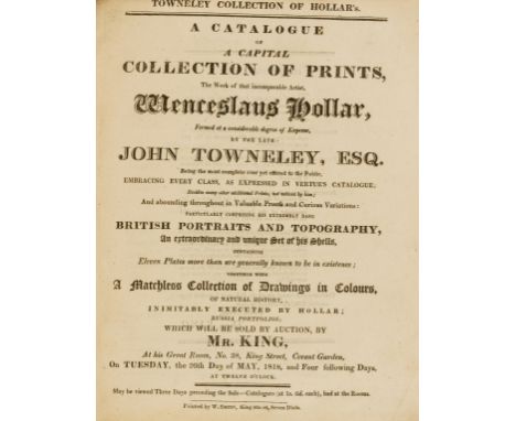 Towneley (John) [Sale Catalogue] Bibliotheca Towneleiana. A Catalogue of the Curious and Extensive Library..., Part I only (o