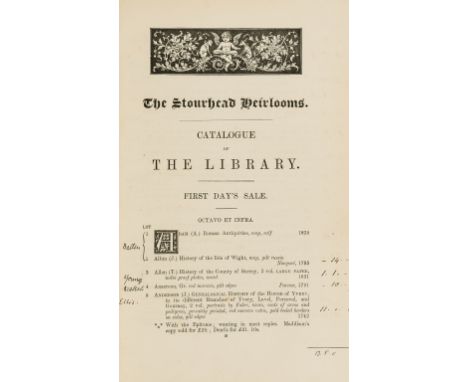NO RESERVE [Hoare (Sir Richard Colt)] [Sale Catalogue] The Stourhead Heirlooms. Catalogue of the Library removed from Stourhe