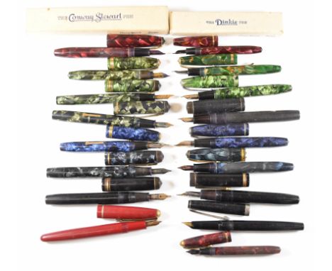 Seventeen Conway Stewart fountain pens including The Dinkie, 12, 286, 388 and 75, two in original boxes.&nbsp;