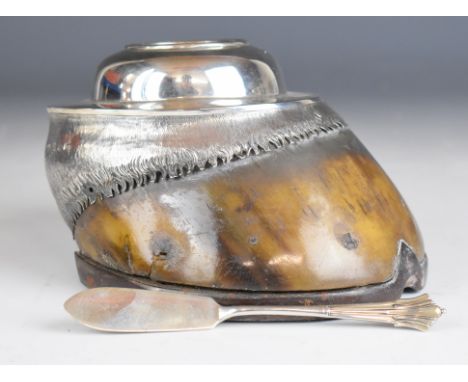 Victorian hallmarked silver mounted horse hoof inkwell, engraved '"Cornet" my first horse 1876-1897', Birmingham 1897, maker&