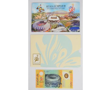 Malaysia 1998 50 Ringgit banknote commemorating the XVI Commonwealth Games in Kuala Lumpur  